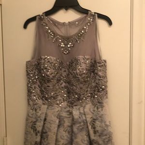 Silver High-Low Formal Dress